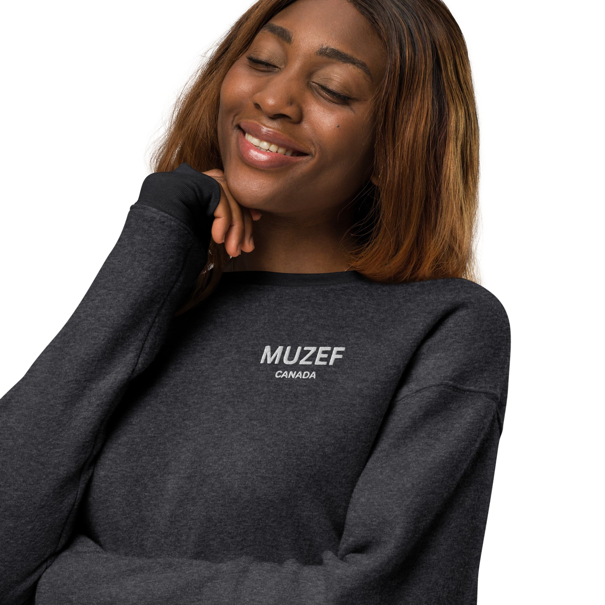 Unisex sueded fleece sweatshirt