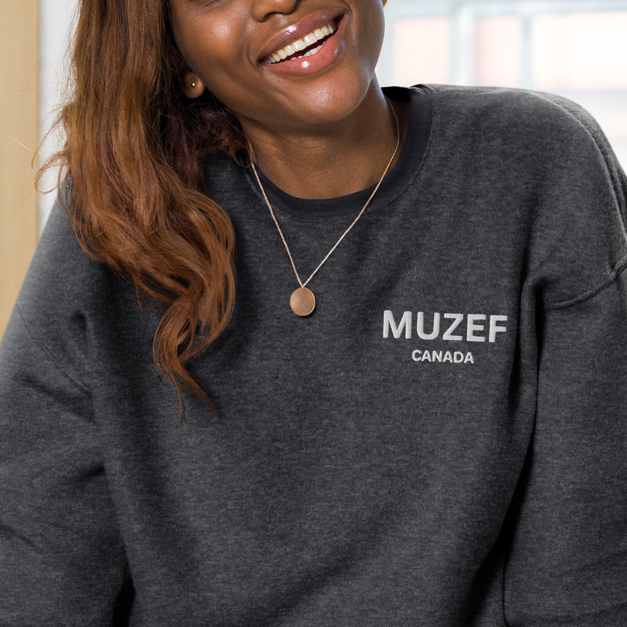 Unisex sueded fleece sweatshirt