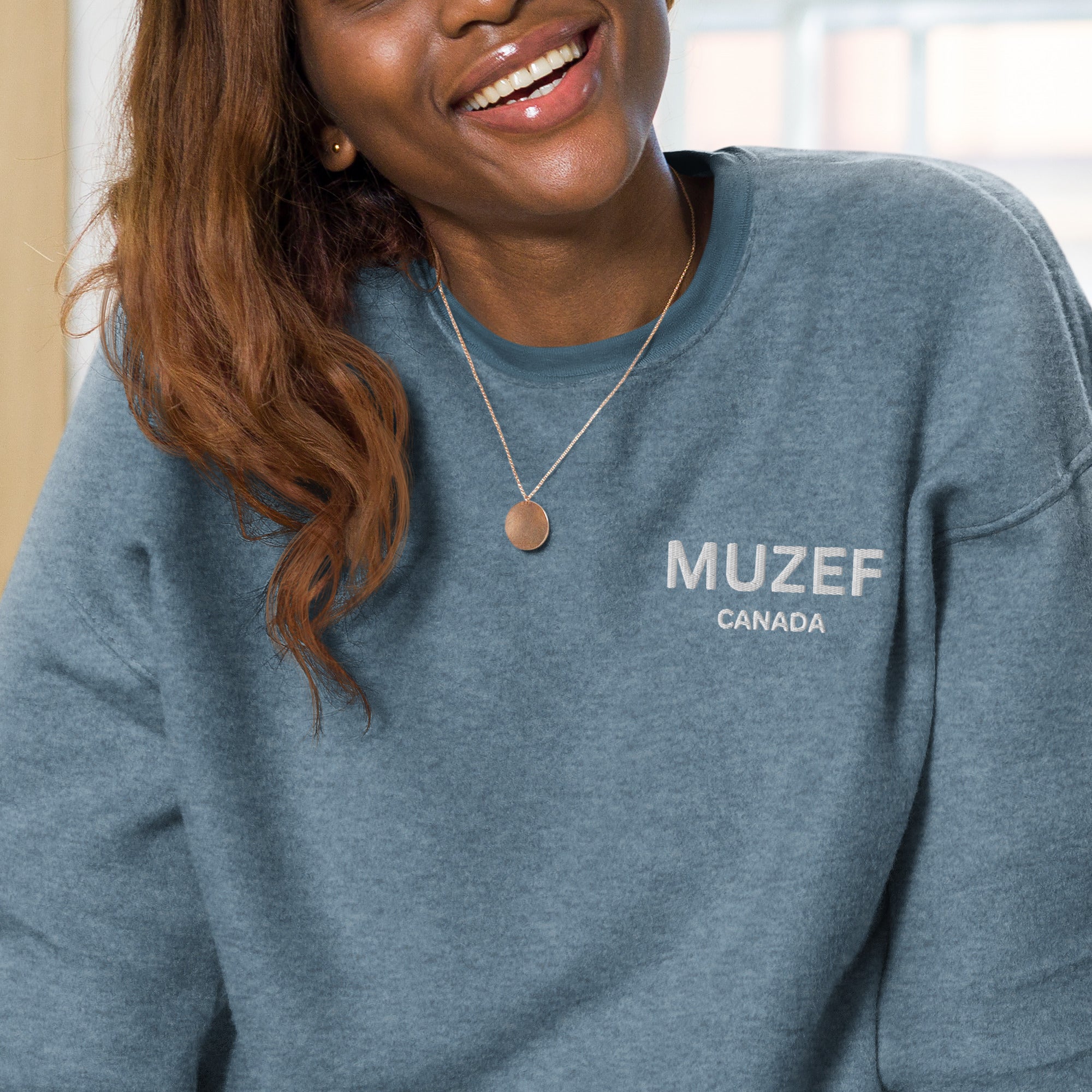 Unisex sueded fleece sweatshirt